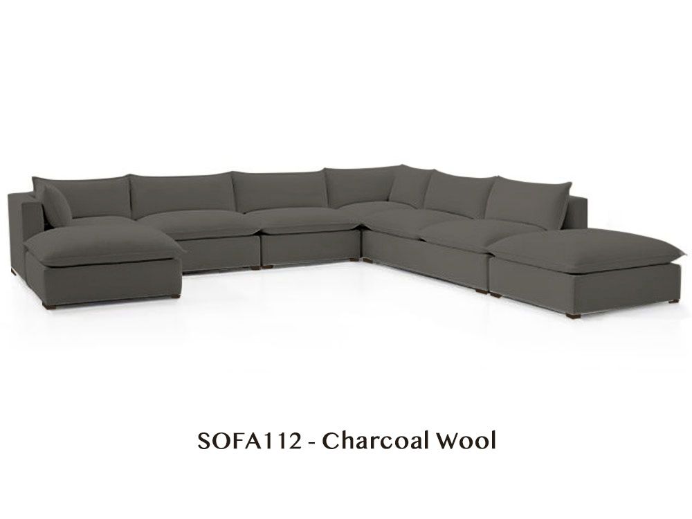 Natural/Certified Organic Armless Seven-Piece Modular Sofa
