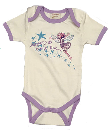 Organic Cotton Short Sleeved Fairy Onesie/Bodysuit