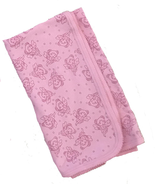Organic Cotton Receiving Blanket – Fun Fairy Pink (Double Layer)