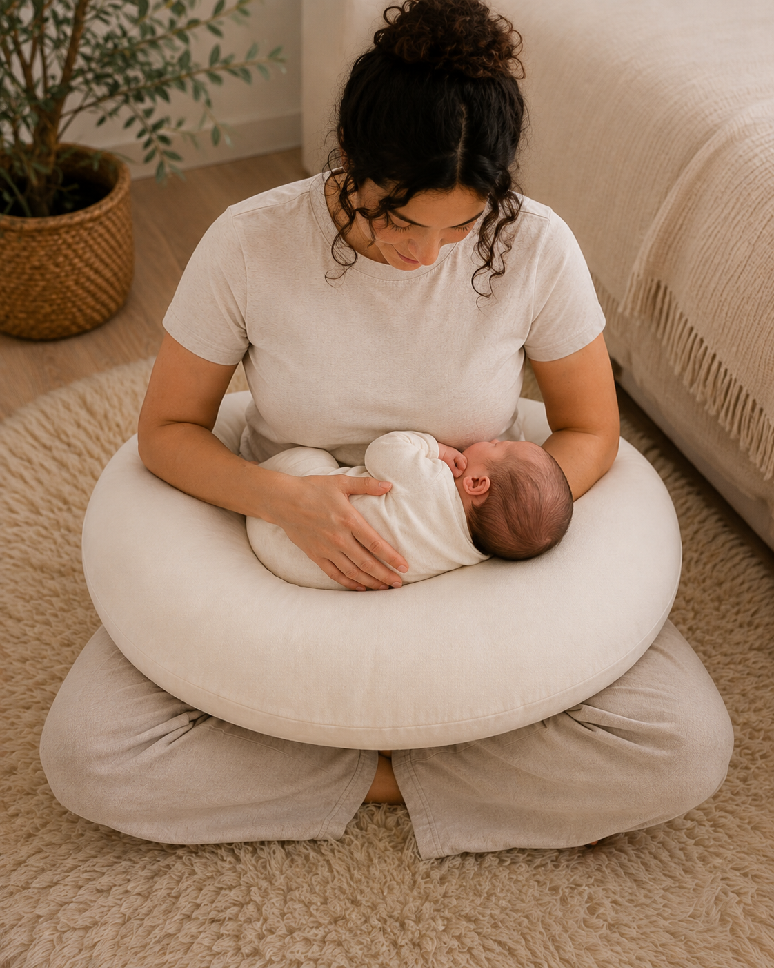 Organic Cotton Nursing Pillow – Kapok or Wool Filled
