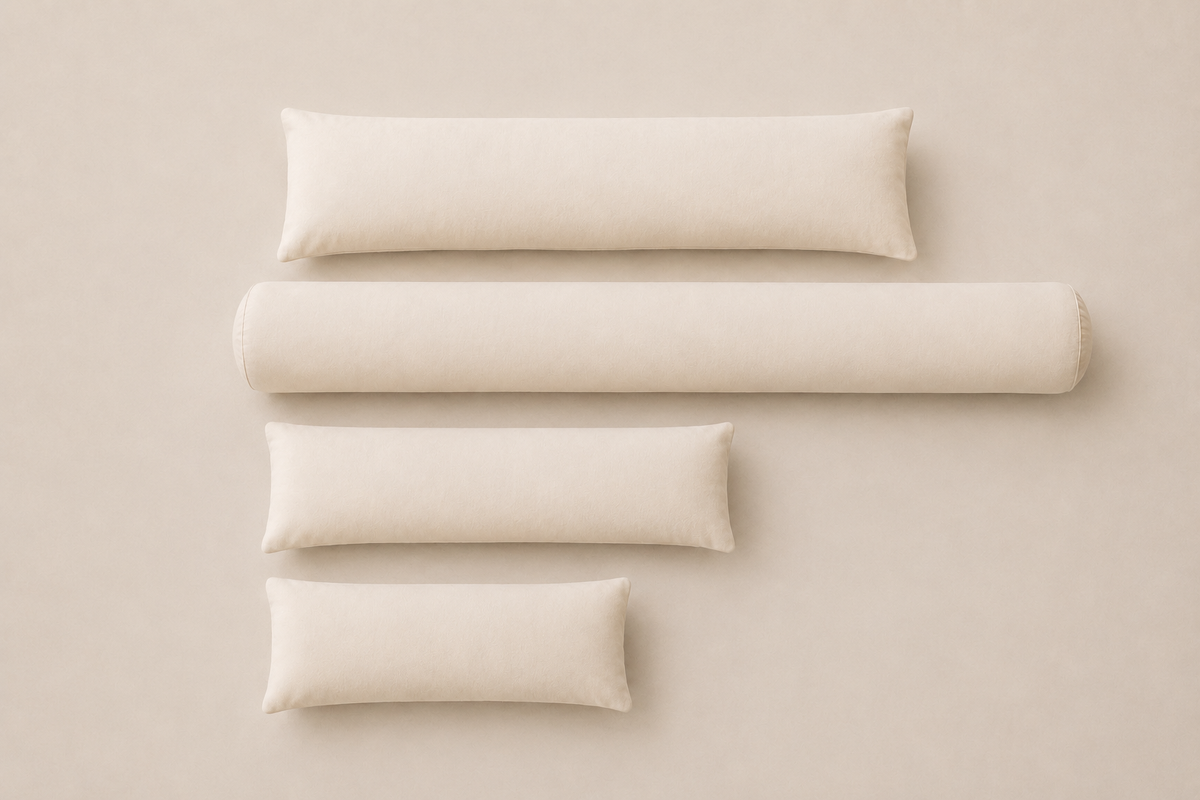 Moldable Natural Body Pillow - Kapok, Wool Down, or Shredded Latex