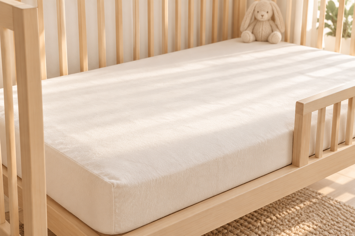 Organic Cotton Waterproof Baby Mattress Protector - Bassinet, Changing Table & Custom Sizes
