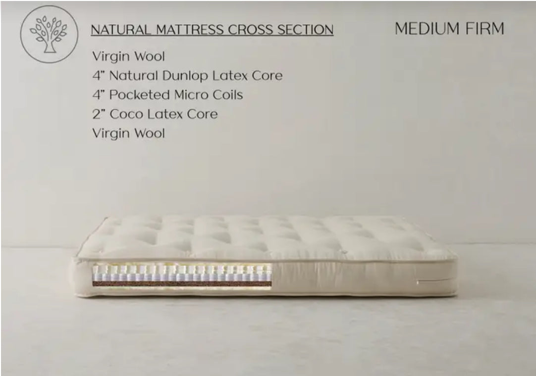 Support Lux 12.5” Hand-Tufted Natural Wool & Latex Mattress