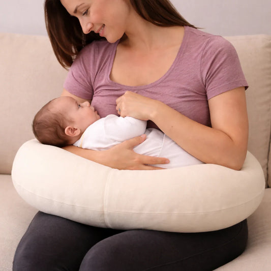 Eco Wool Filled Organic Cotton Nursing Pillow with Pillowcase