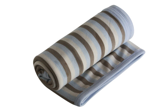 Organic Cotton Double Layer Receiving Blanket – Blue Stripe