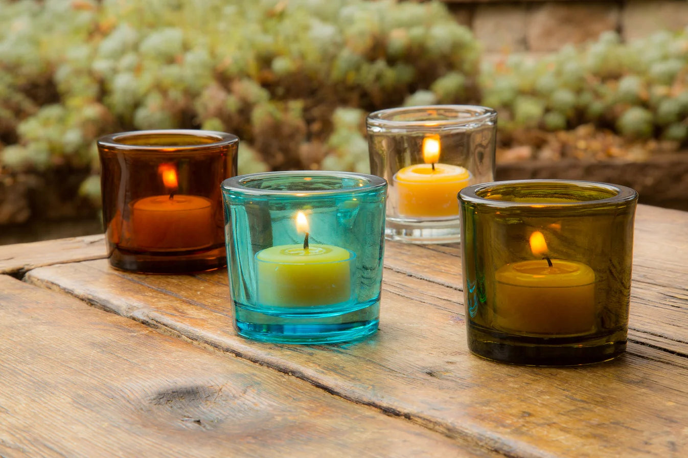 2oz Heavy Glass Votive & Tea Light Holders - 50% Recycled Glass - Set of 12