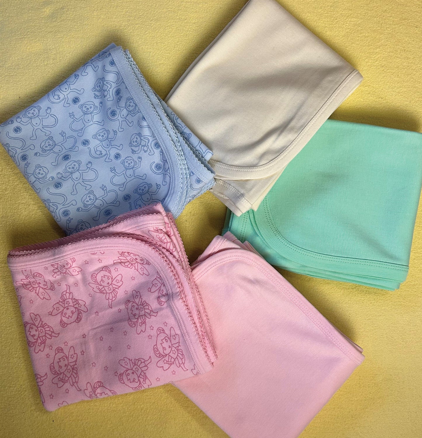 Organic Cotton Receiving Blanket – Mint Green (Single Layer)
