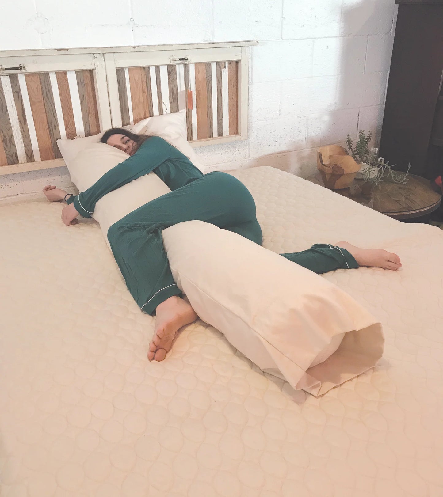 Kapok Filled Organic Cotton Pillow with Barrier Protective Cover & Organic Cotton Pillowcase