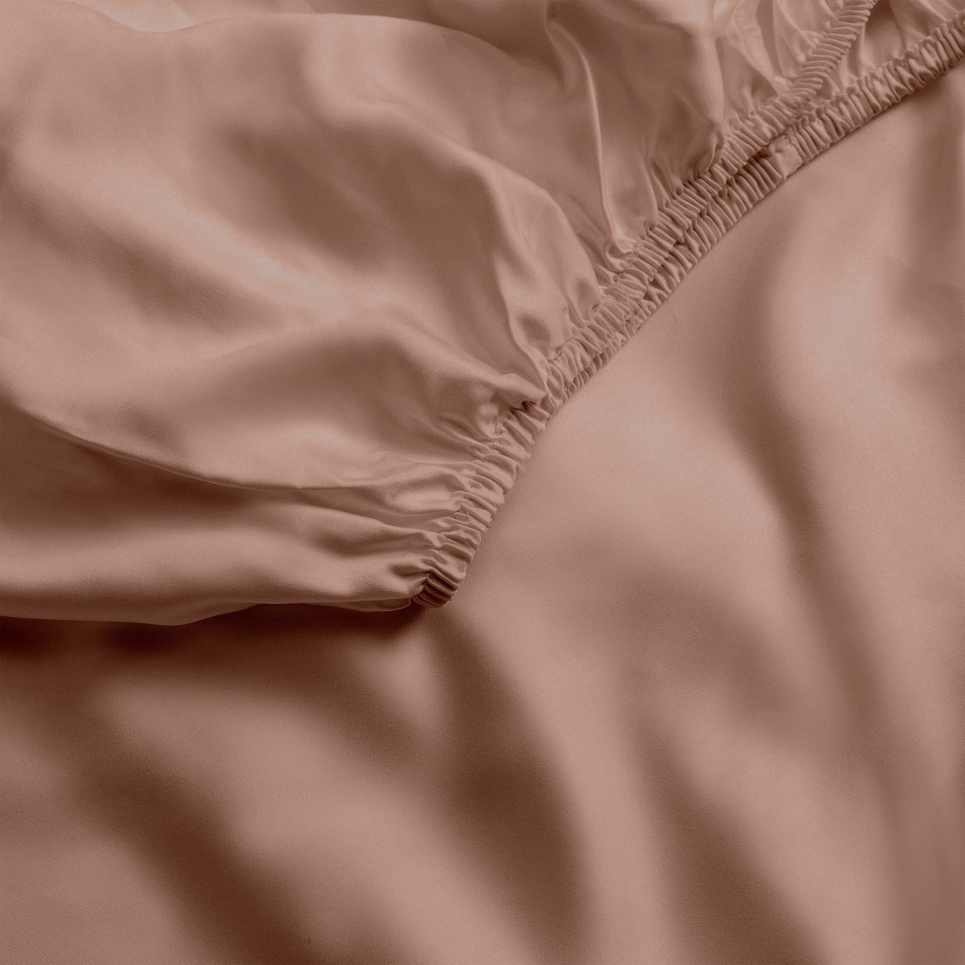Close up of clay fitted crib sheet |Color:Clay