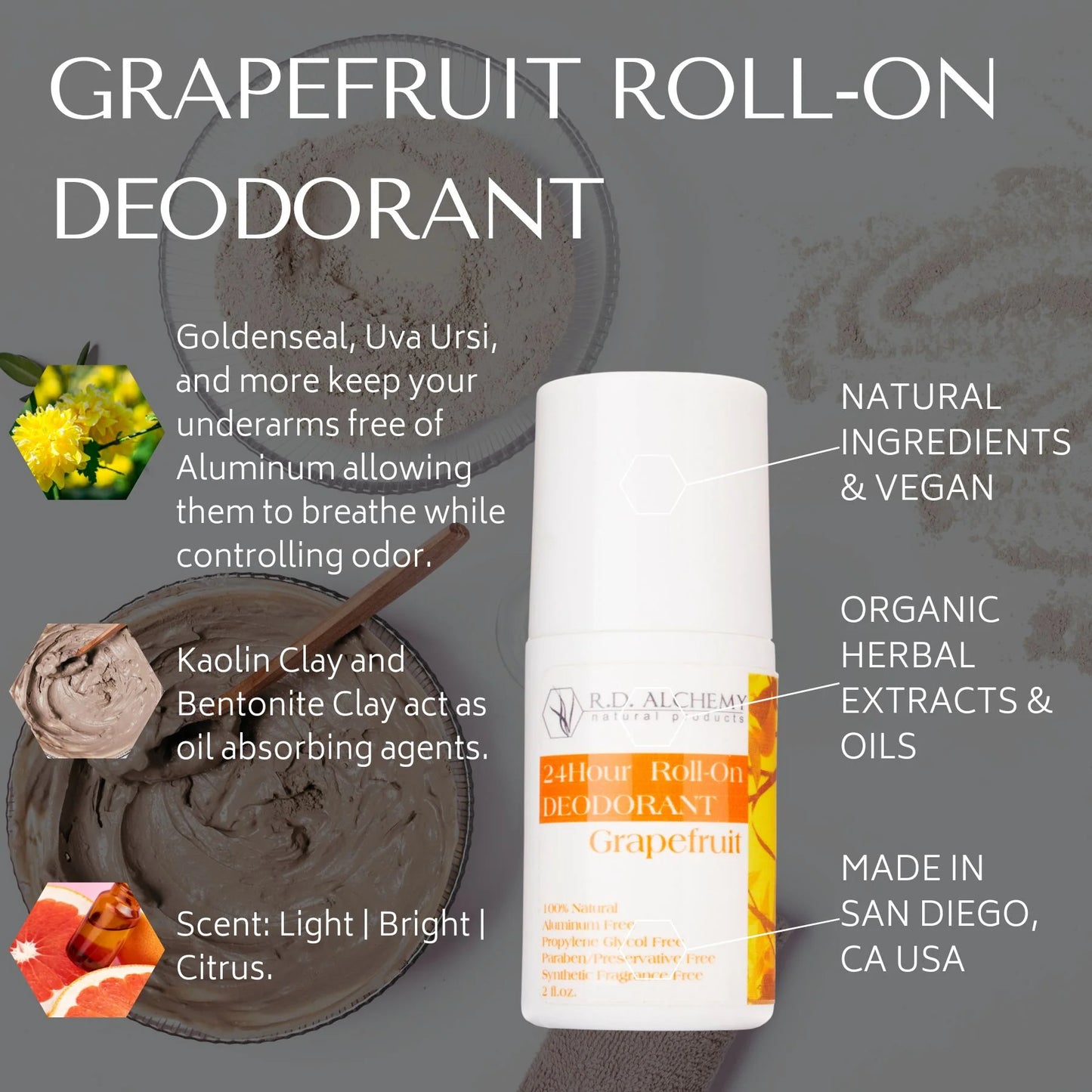 Grapefruit Roll On Deodorant