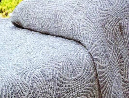 Grey and Cream 100% Cotton and Cotton/Linen Bedspread