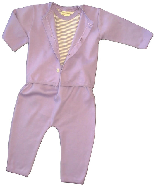 Organic Cotton Lavender Cardigan Set
