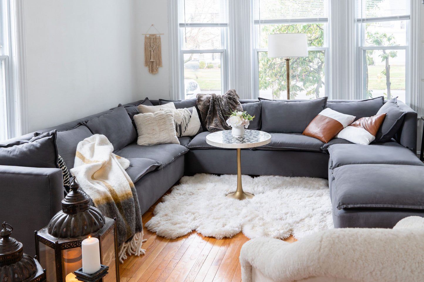 Natural/Certified Organic Armless Seven-Piece Modular Sofa