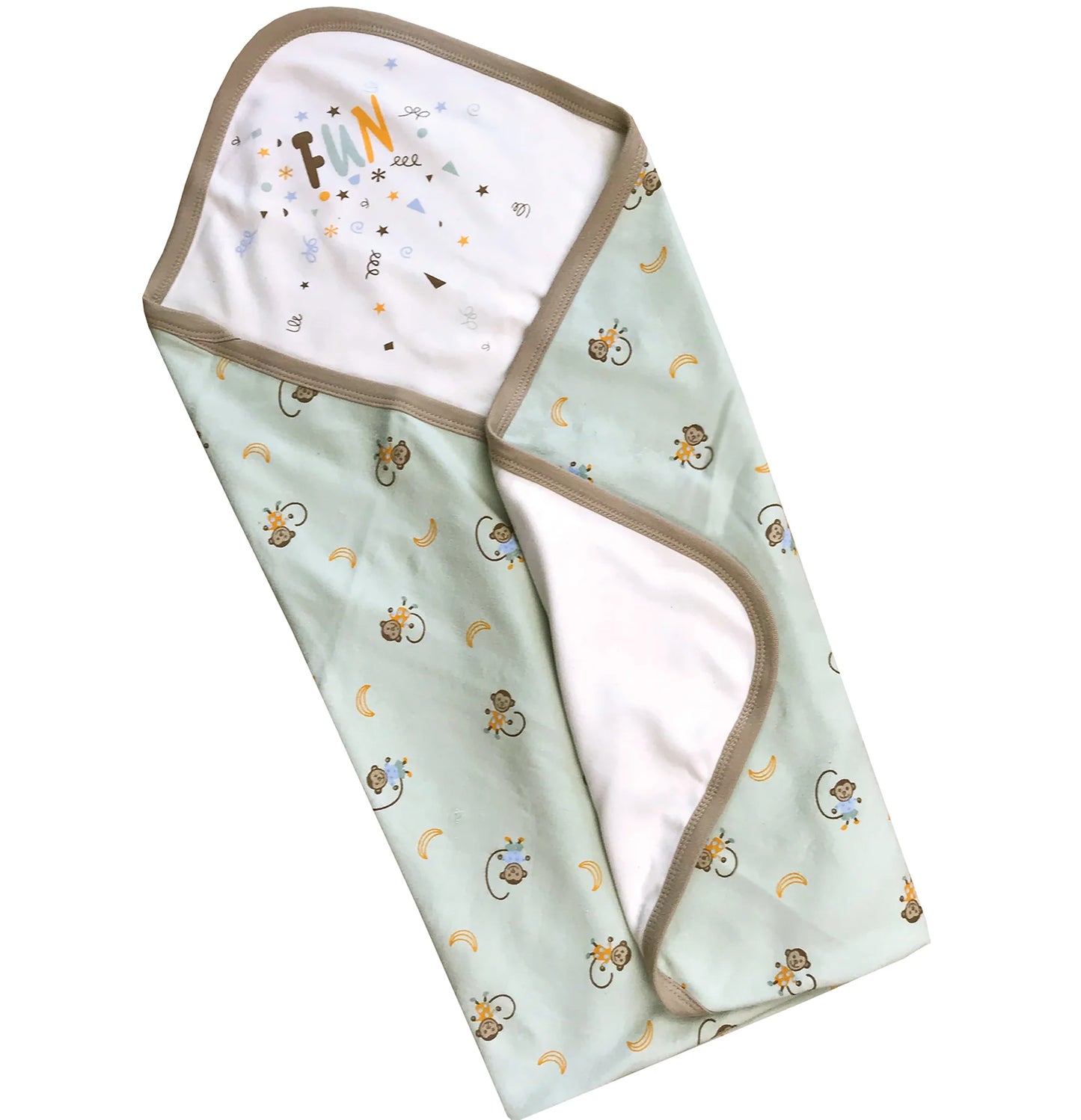 Organic Cotton Double Layer Receiving Blanket – Sage Monkey Print