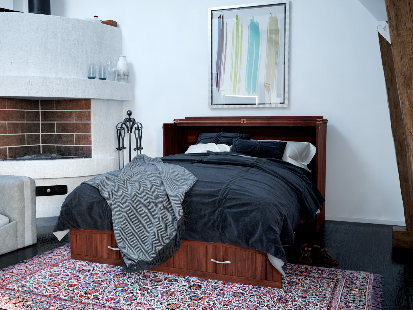 Southampton Queen Murphy Bed Chest With Charging Station