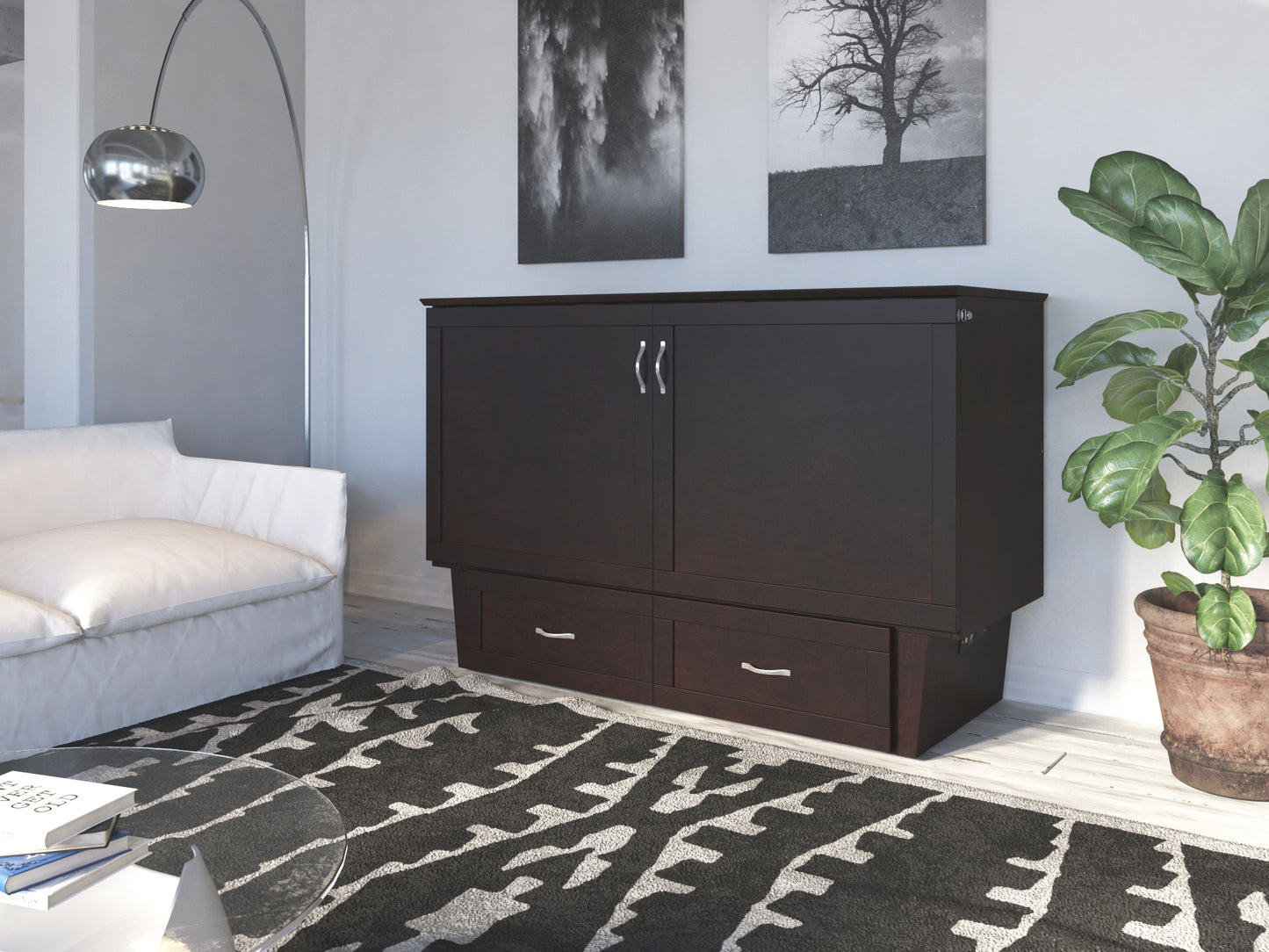 Monroe Queen Murphy Bed Chest With Charging Station