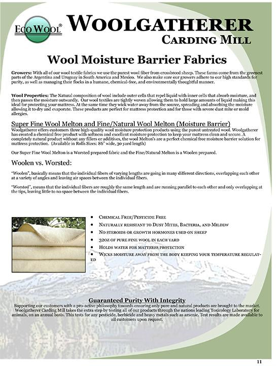 Super Soft Felted Wool Baby Mattress Moisture Pad + Organic Cotton Quilted Mattress Pad